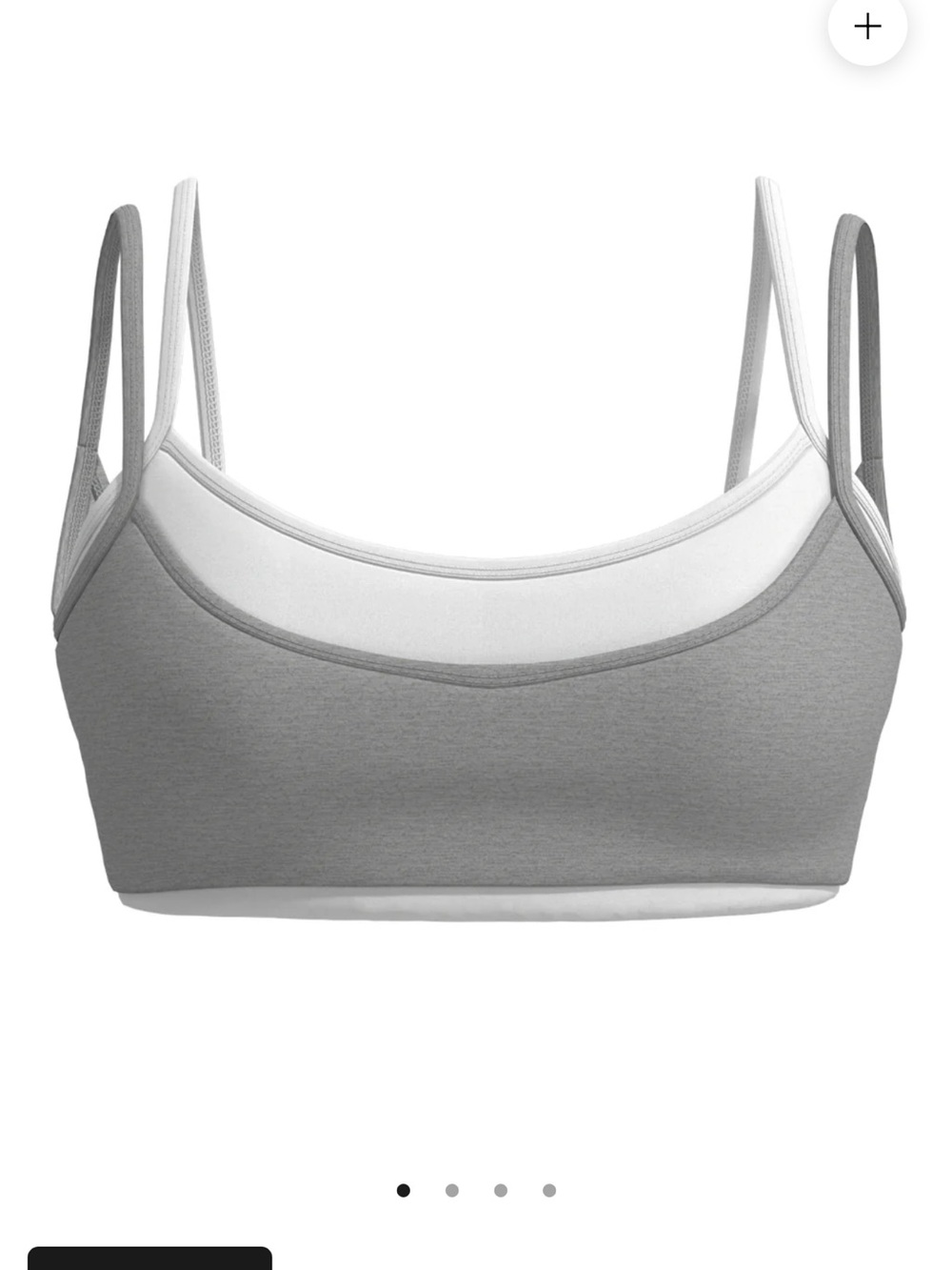 NWOT LIAISON THE LABEL DOUBLE LAYER SCOOP BRA - STORM & WHITE